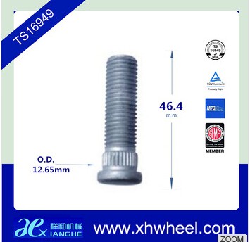 12mm x 1.5 thread wheel studs with 12.65mm knurl diameter