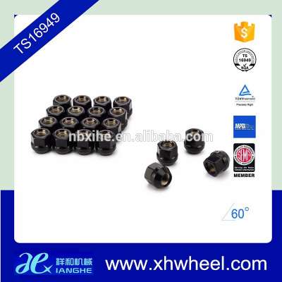 Black Chrome Open End Bulge Acorn Wheel/Lug Nuts