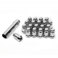 12x1.5 mm Chrome Wheel Rim Spline Tuner Lug Nuts+Key